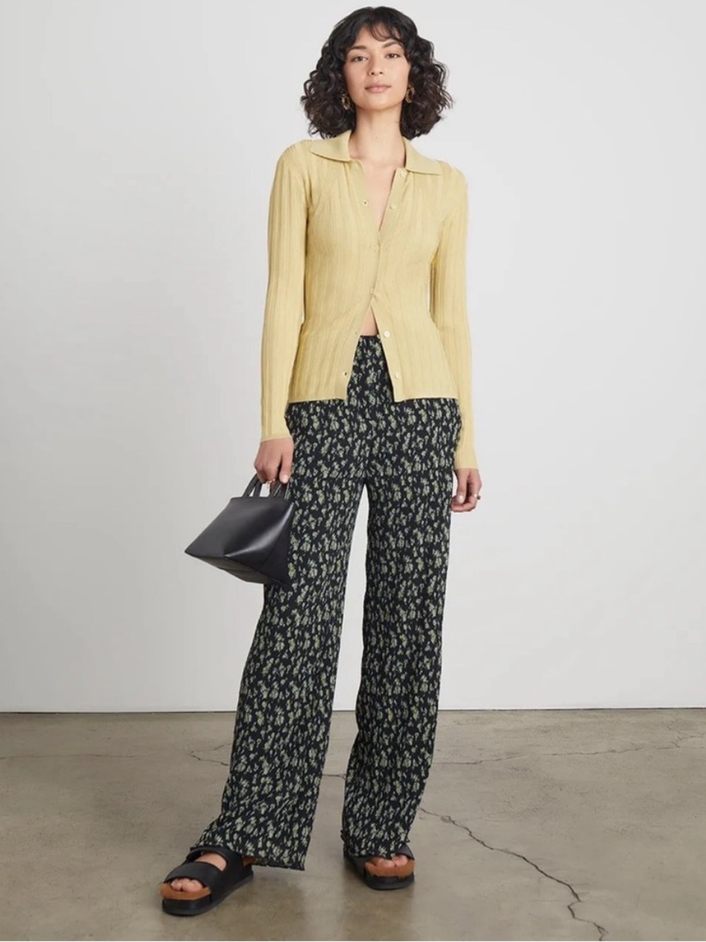 Who What Wear Madden High Waisted Wide Leg Plisse Pants Euro Summer Size M